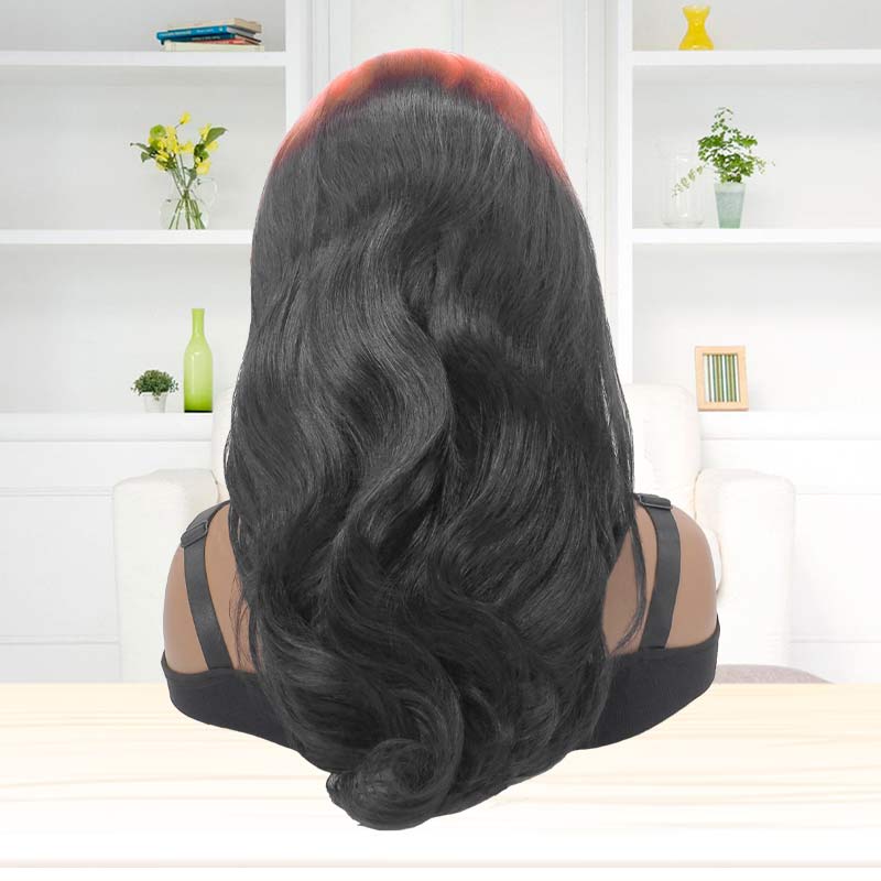 13x4 Lace Front Wigs Pink Roots on Black Hair Wig Human Hair150% Density