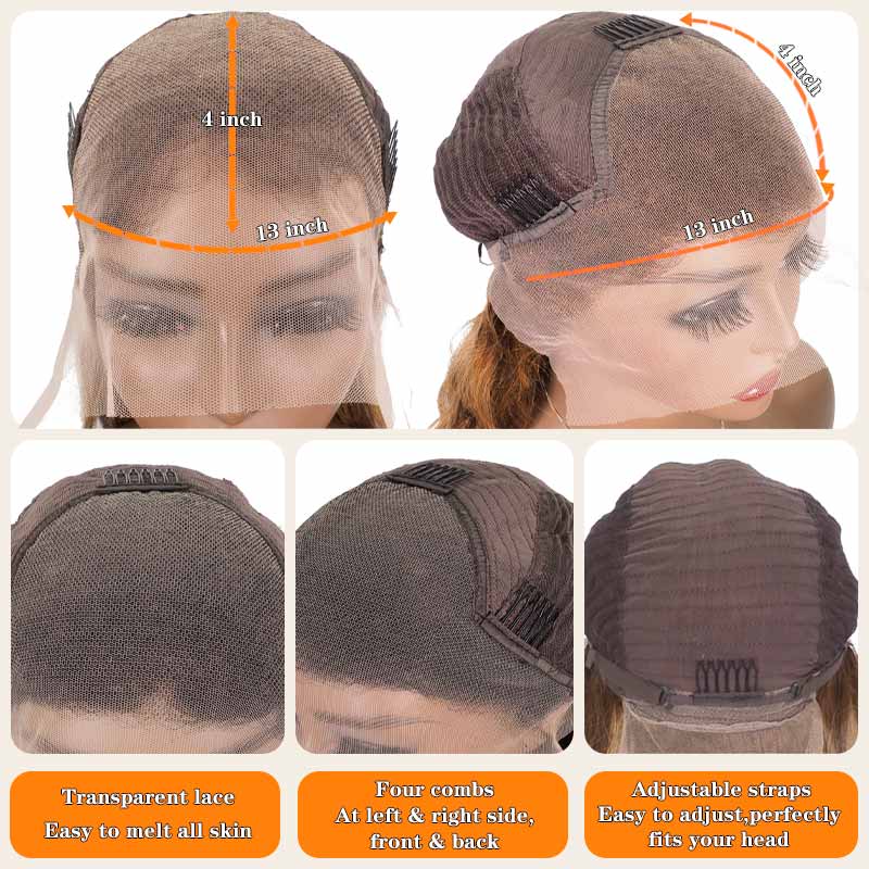 Body Wave Brown on Black Wig 13x4 HD Lace Wigs Human Hair Wig with Baby Hair Pre Plucked