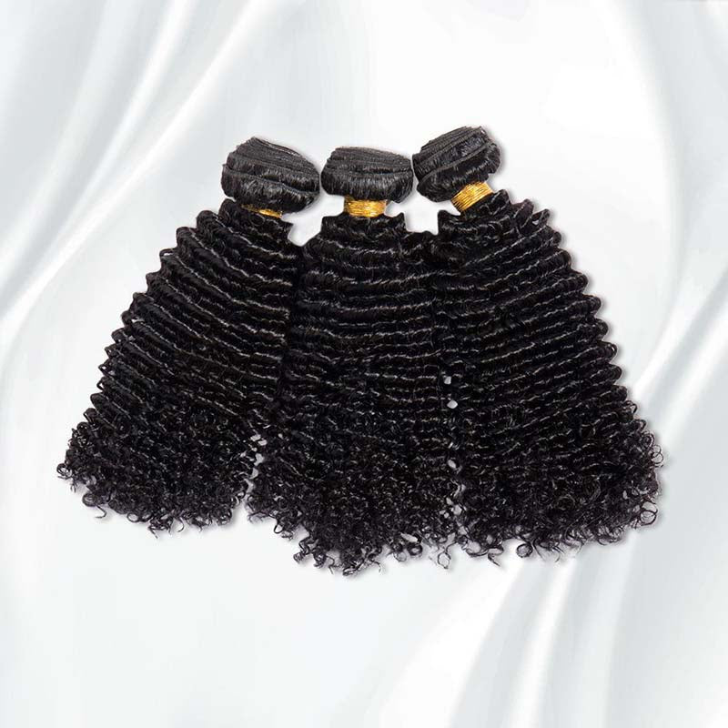 3PCS Human Hair Kinky Curly Virgin Hair Bundles Natural Curls for Black Women