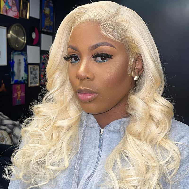 Blonde Lace Frontal Wigs Body Wave Hair 13X4 HD Transparent Lace Wig with Baby Hair
