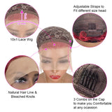 Slick Back Pixie Cut Wig Short Bob Lace Front Brazilian Virgin Human Hair 99J Color