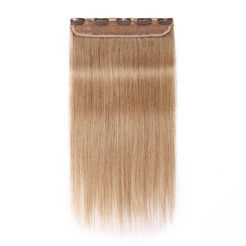 Clip In Hair Extensions Human Hair Silk Seam Straight One Piece