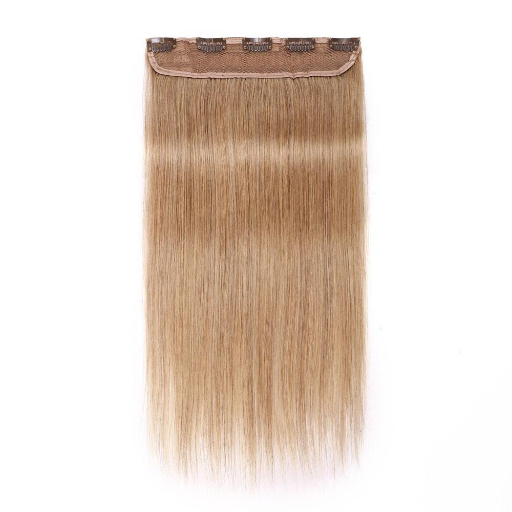 Clip In Hair Extensions Human Hair Silk Seam Straight One Piece