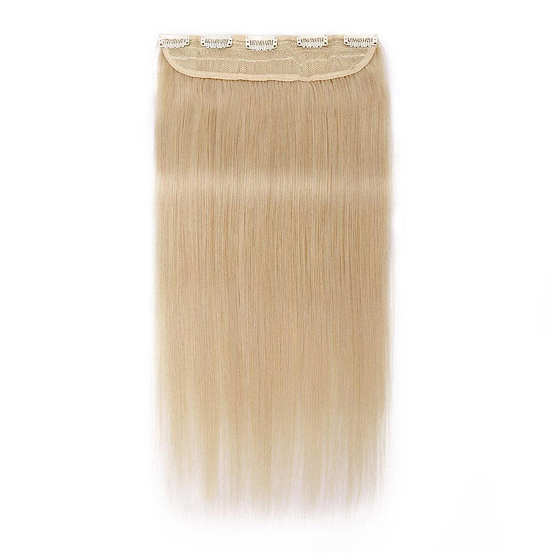 Clip In Hair Extensions Human Hair Silk Seam Straight One Piece