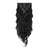 Clip in Hair Extensions Body Wave 8pcs 18" Human Hair For Black Women