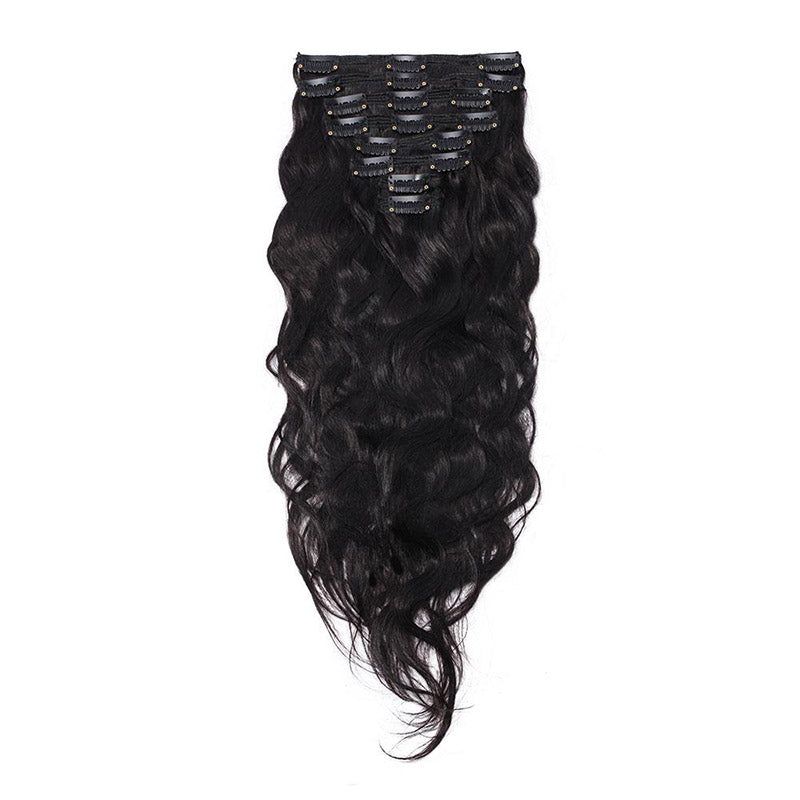 Clip in Hair Extensions Body Wave 8pcs 18" Human Hair For Black Women