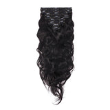 Clip in Hair Extensions Body Wave 8pcs 18" Human Hair For Black Women