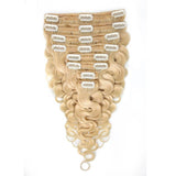 Clip in Hair Extensions Body Wave 8pcs 18" Human Hair For Black Women
