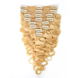Clip in Hair Extensions Body Wave 8pcs 18" Human Hair For Black Women