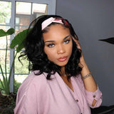 Bob Headband Wigs Straight Human Hair Beginner Friendly Wig