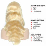 Blonde Lace Frontal Wigs Body Wave Hair 13X4 HD Transparent Lace Wig with Baby Hair