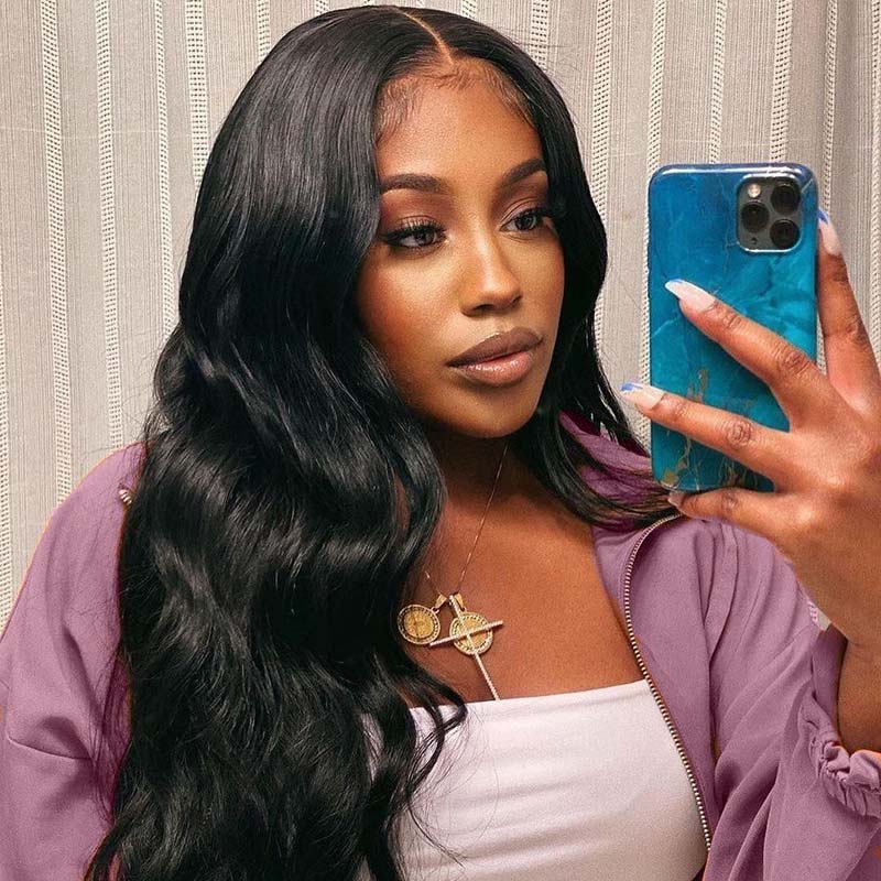 Body Wave U Part Wigs Human Hair Natural Black Glueless Wig For Black Women