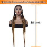 Box Braided Wig Full Lace Front Wig 38 Inches Long Cornrow Synthetic Braids