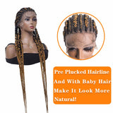 Box Braided Wig Full Lace Front Wig 38 Inches Long Cornrow Synthetic Braids