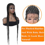 Box Braided Wigs for Black Women 38 inch Long Glueless Braids Wig Fake Scalp Synthetic Hair