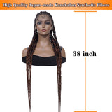 Braided Wigs Brown Synthetic Cornrow Box Braid Full Lace Front Wigs For Women