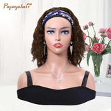Short Bob Wavy Headband Wigs Human Hair Wig Natural Looking