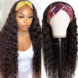 Human Hair Headband Wig Glueless Half Wig All Textures Black Brown Wigs