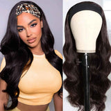 Human Hair Headband Wig Glueless Half Wig All Textures Black Brown Wigs