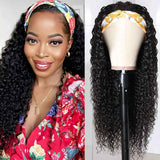 Human Hair Headband Wig Glueless Half Wig All Textures Black Brown Wigs