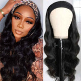 Human Hair Headband Wig Glueless Half Wig All Textures Black Brown Wigs