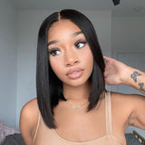 T Part Lace Wig Straight Bob Wigs Human Hair Middle Part For Black Women
