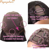 Body Wave U Part Wigs Human Hair Natural Black Glueless Wig For Black Women