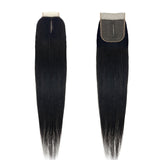 4X4 Lace Closure Half Machine Made Half Hand-tie Human Hair Straight Hair