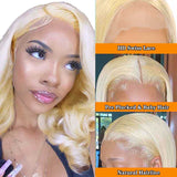 Blonde Lace Frontal Wigs Body Wave Hair 13X4 HD Transparent Lace Wig with Baby Hair
