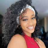 Headband Wigs Human Hair Wet and Wavy Half Wig for African American