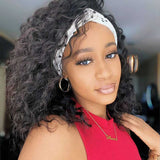 Headband Wigs Human Hair Wet and Wavy Half Wig for African American