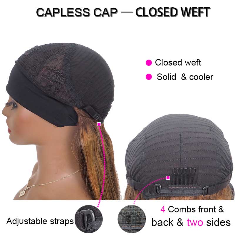 Highlight Brown Headband Wigs Human Hair Glueless Half Wig for Black Women 4p27