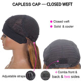Highlight Brown Headband Wigs Human Hair Glueless Half Wig for Black Women 4p27