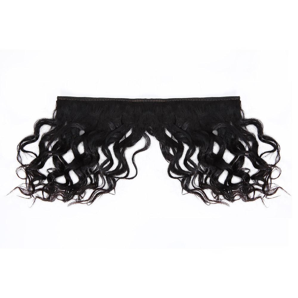 8 Inches Human Hair Curly Flat Bangs