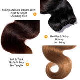 Unprocessed Virgin Hair Bundles 12A Body Wave Bundles Hair Weave Ombre Color T1B/33/27