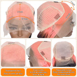 13x4 Lace Front Wigs Pink Roots on Black Hair Wig Human Hair150% Density