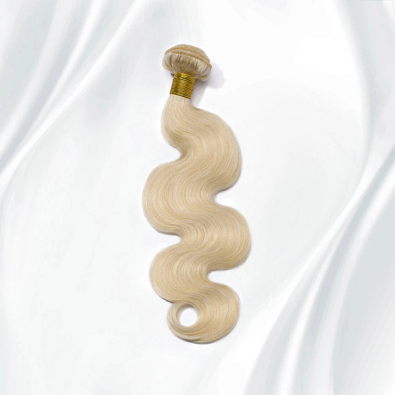 Blonde Peruvian Straight Silky Human Hair Virgin Remy Hair Extensions 1 Bundle