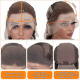 18 inch Blonde And Brown Hair 13x4 Body Wave Lace Front Wig Platinum Brown Highlights