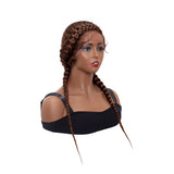 24 Inches Braids Black Lace Front Wig Synthetic Long Braided Wig with Baby Hair