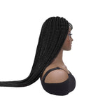 32Inch Long Braided Box Braids Wigs Synthetic Lace Front Wig with Baby Hair