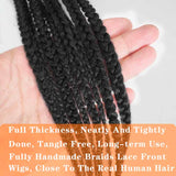 32Inch Long Braided Box Braids Wigs Synthetic Lace Front Wig with Baby Hair