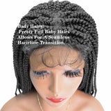 32Inch Long Braided Box Braids Wigs Synthetic Lace Front Wig with Baby Hair