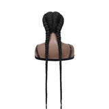 36 Inches Dutch Braids Wigs With Baby Hair Synthetic Lace Front Box Braided Wig