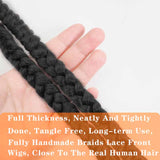 36 Inches Dutch Braids Wigs With Baby Hair Synthetic Lace Front Box Braided Wig