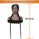 36 Inches Dutch Braids Wigs With Baby Hair Synthetic Lace Front Box Braided Wig