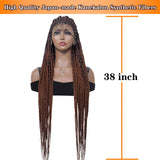 38" Fully Hand Braided Wigs Synthetic Cornrow Twist Braids Wigs with Baby Hair