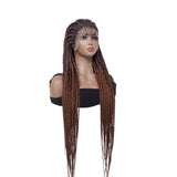 38" Fully Hand Braided Wigs Synthetic Cornrow Twist Braids Wigs with Baby Hair