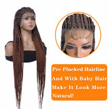 38" Fully Hand Braided Wigs Synthetic Cornrow Twist Braids Wigs with Baby Hair
