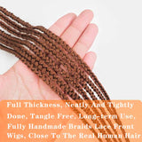 38" Fully Hand Braided Wigs Synthetic Cornrow Twist Braids Wigs with Baby Hair