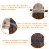 38" Fully Hand Braided Wigs Synthetic Cornrow Twist Braids Wigs with Baby Hair